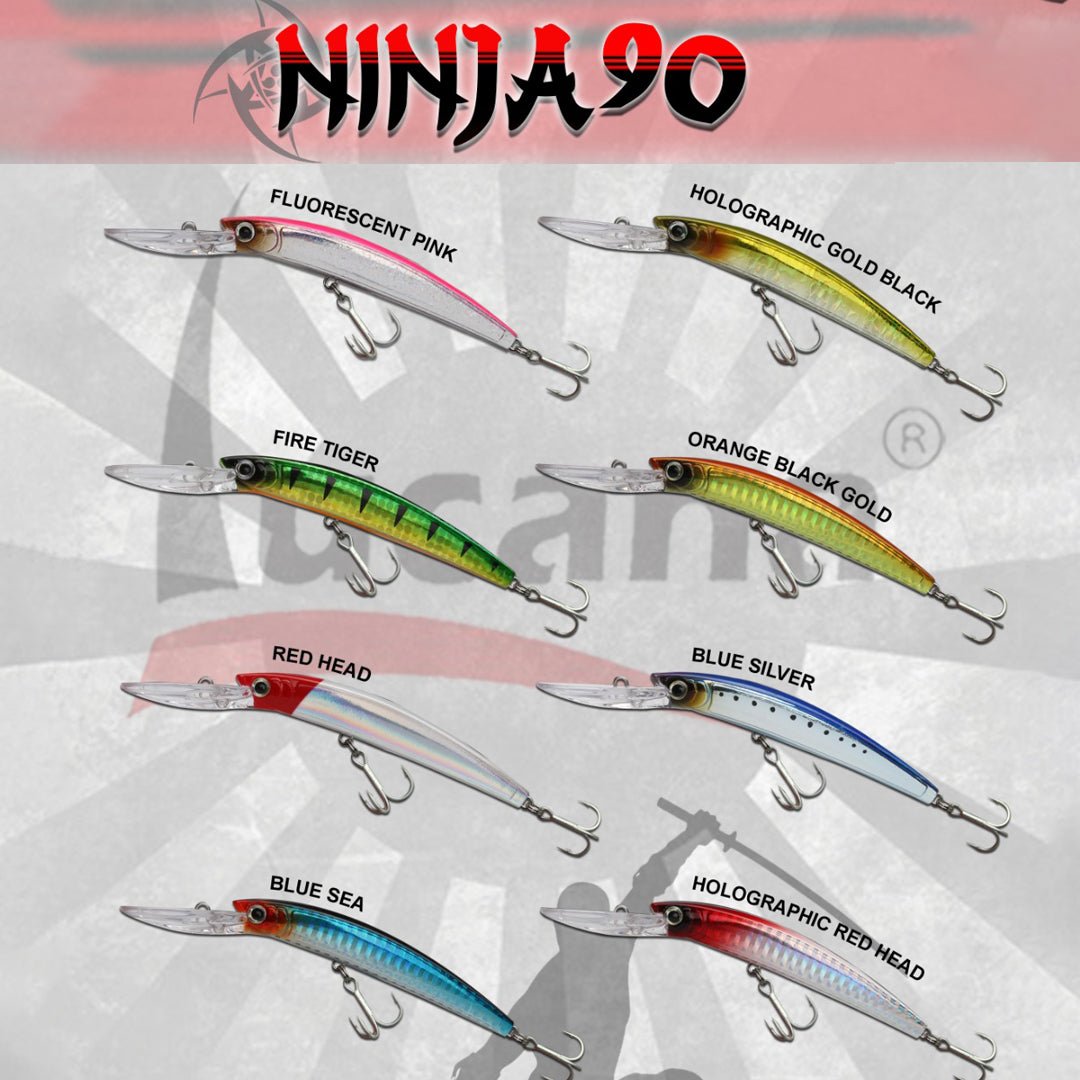 Lucana Ninja 90 Minnow Hard Lure | Floating | 9 Cm | 10.5 Gm | Trolling | - FishermanshubBlue Sea