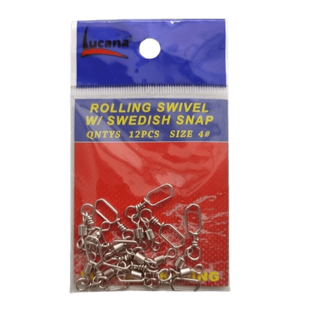 Lucana Rolling Swivel W/ Swidesh Snap | 12 Pcs Per Pack | - Fishermanshub#1