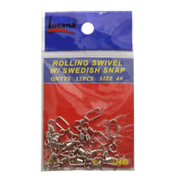 Lucana Rolling Swivel W/ Swidesh Snap | 12 Pcs Per Pack | - Fishermanshub#1