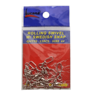 Lucana Rolling Swivel W/ Swidesh Snap | 12 Pcs Per Pack | - Fishermanshub#1