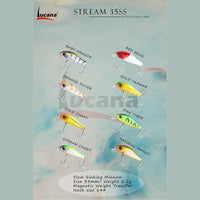 Lucana Stream 35SS Hard Lure | Slow Sinking | 3.5Cm | 2.2Gm | - FishermanshubRed Head