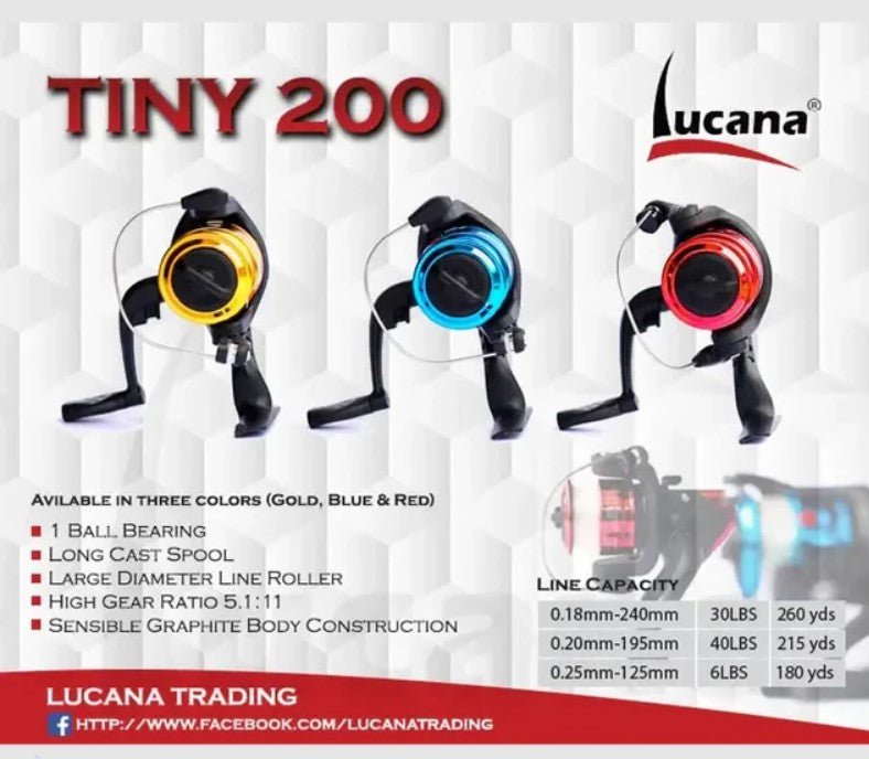 Lucana Tiny 200 Ultra Light Spinning Reel | - FishermanshubRed