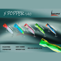 Lucana X Popper Hard Bait Topwater Lure | Floating | 14 Cm | 62 Gm | - FishermanshubYellow Fusiler