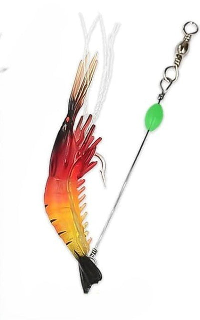 Luminous Soft Shrimp Lure With Leader Cord | 9.5 Cm | 5.7 Gm | - FishermanshubRED