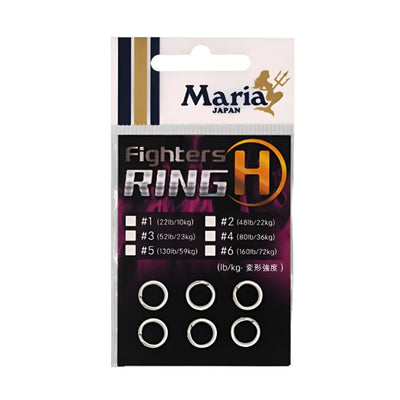 Maria Fighters Split Ring H | 22Lb - 52Lb | 20 - 16 Pcs Per Pack | - Fishermanshub#1 | 10.0Kg (22.0Lb)
