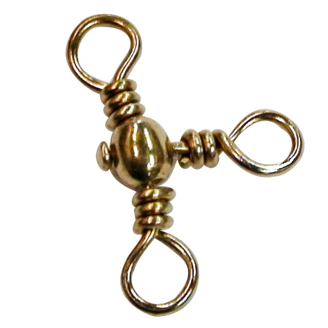 Three-Way Barrel Swivels Fishing Tackle - Multiple Sizes & Quantities (Black Nickel)