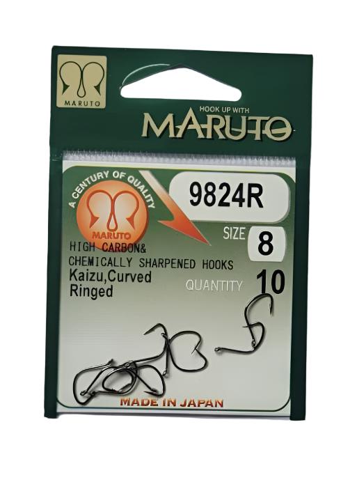 Maruto Kaizu Curved Ring Hooks | 9824R | 10 Pcs Per Pack | - Fishermanshub#8