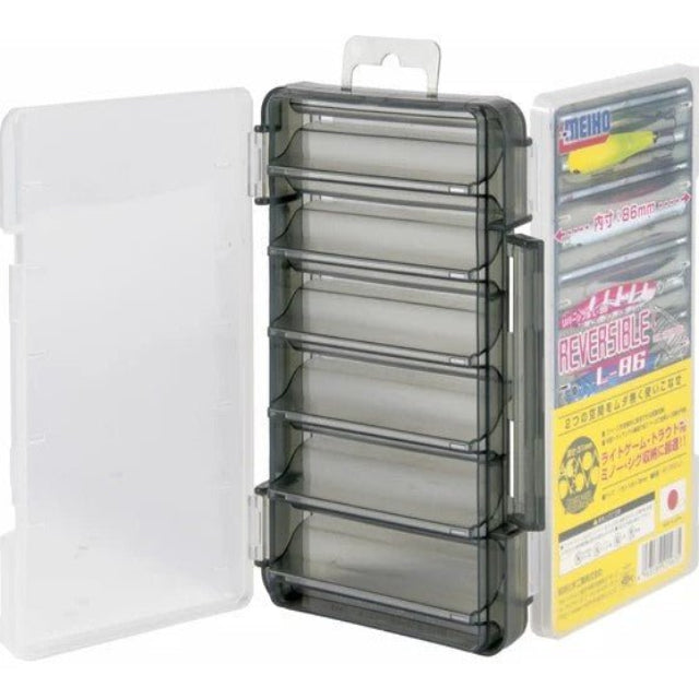 Meiho Reversible L-86 Lure Case | Black | 12 Compartments Tackle Box