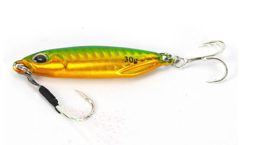 Metal Jig - T | Slow Sinking | 25 Gm | - FishermanshubGold Green