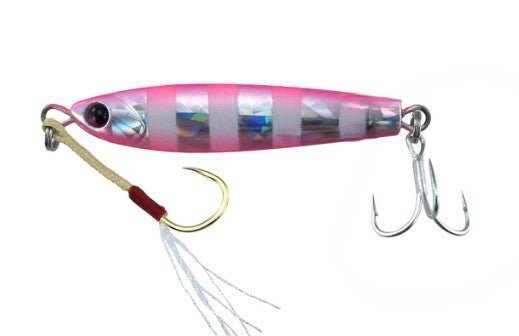 Metal Jig - T | Slow Sinking | 60 Gm | - Fishermanshub60GmPink Stripe