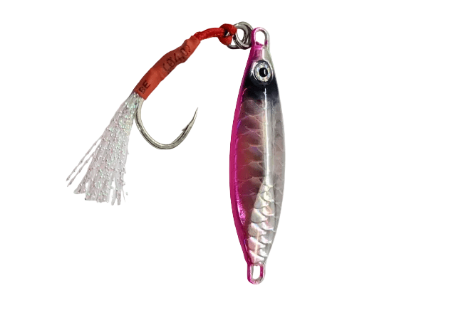 Murrvy Flutter Metal Jig | Slow Sinking | 30 Gm | 50 Gm | - Fishermanshub30 GmPink Silver (Holographic)