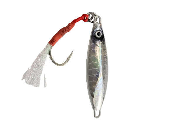 Murrvy Flutter Metal Jig | Slow Sinking | 30 Gm | 50 Gm | - Fishermanshub30 GmSilver (Holographic)