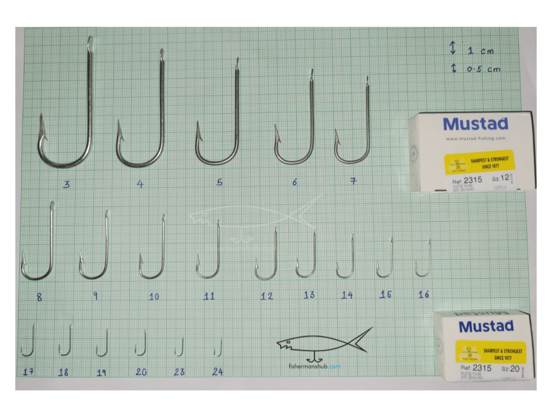 Mustad Round Bent Sea Single Hooks | 2315 | 5 Pcs | 10 Pcs | 100 Pcs | - Fishermanshub#35 Pcs