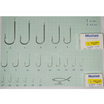 Mustad Round Bent Sea Single Hooks | 2315 | 5 Pcs | 10 Pcs | 100 Pcs | - Fishermanshub#35 Pcs