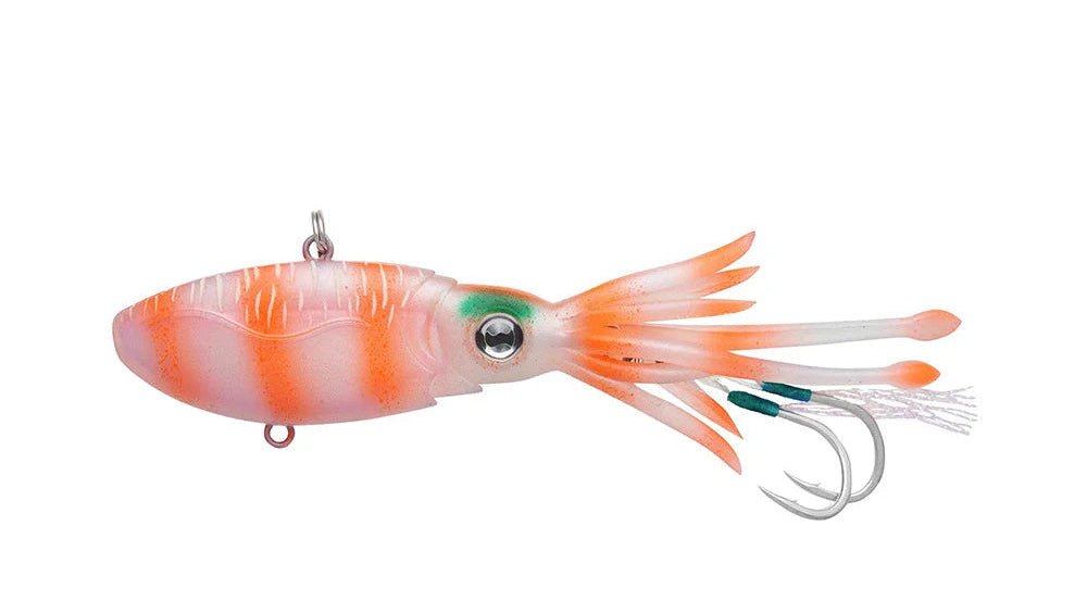 Nomad Design Squidtrex Soft Plastic Baits | Glow in the Dark | Sinking | 11 Cm, 52 Gm | 13 Cm, 92 Gm | - Fishermanshub11 CmOrange Tiger