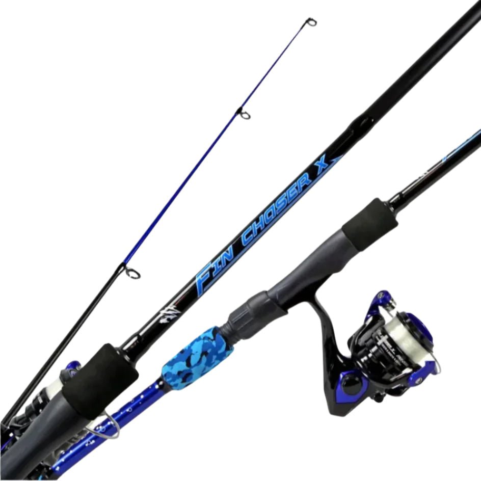 Okuma Fin Chaser X Rod, Reel & Line Spinning Combo | 8 Ft | 6000 Series | Beginners Fishing Rod & Reel Combo | - FishermanshubFNX - 802MH - 60BL
