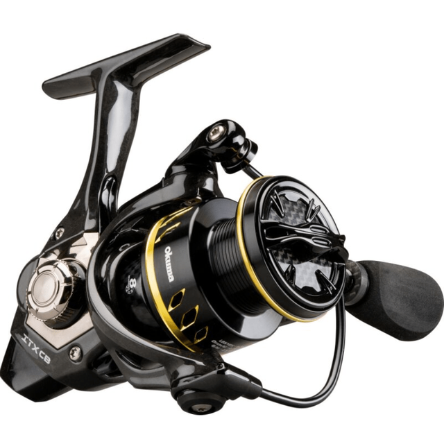 okuma black spinning reel Hakai Low Profile Baitcast The ITX CB spinning reel also features a heavy Okuma Custom Black Inshore Fishing