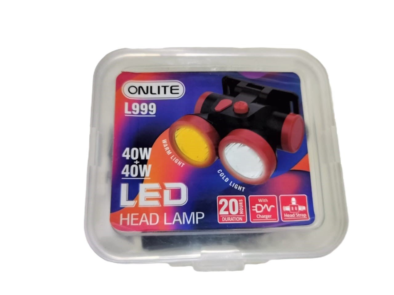 Onlite Rechargeable LED Head Lamp | 40W+40W L999 | - Fishermanshub