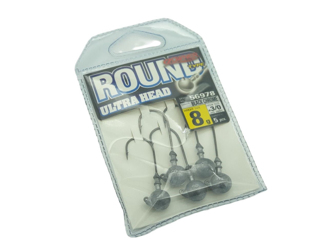 Owner Round Type Ultra Head Jig Heads | 56978 | Black Chrome | 3 - 5 Pcs Per Pack | - Fishermanshub#2/015Gm