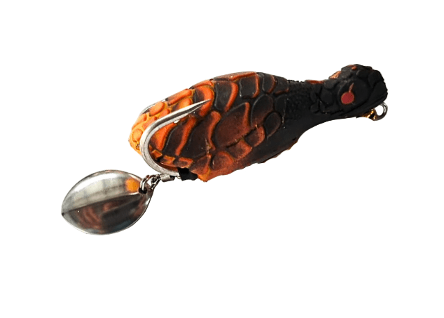 Pexxo Turtle Frog Handmade Soft Lure | Floating | 6 Cm | 13 - 14 Gm | - FishermanshubOrange