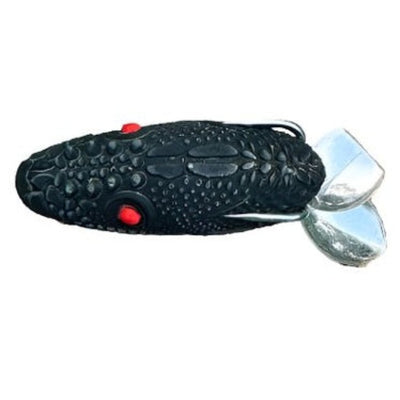 Pexxo Crocodile Frog Handmade Soft Lure | Floating | 6 Cm | 12 - 13 Gm | - FishermanshubBlack