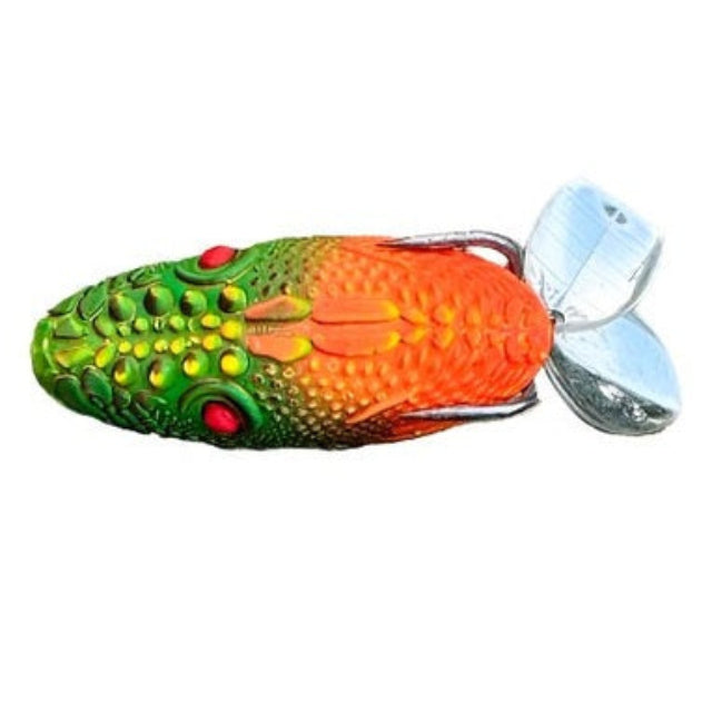 6 Pcs UV Orange Surface Seaducer Frog Foam Head Popper Bass 6 Pcs UV Orange Surface Seaducer Frog Foam Head Popper Bass