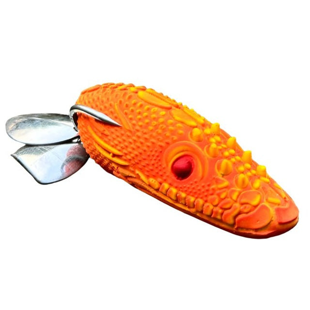 Pexxo Crocodile Frog Handmade Soft Lure | Floating | 6 Cm | 12 - 13 Gm | - FishermanshubOrange