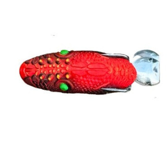 Pexxo Crocodile Frog Handmade Soft Lure | Floating | 6 Cm | 12 - 13 Gm | - FishermanshubRed