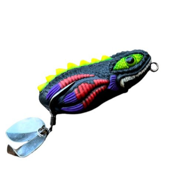 Pexxo Devil Frog Handmade Soft Lure | Floating | 5.5 Cm | 11 - 12 Gm | - FishermanshubBlack