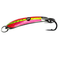 Pushpa Trolling Fishing Spoon | Double Hook | Sinking | 8 Cm, 15 Gm | 9 Cm, 20 Gm | - Fishermanshub#3/0Pink