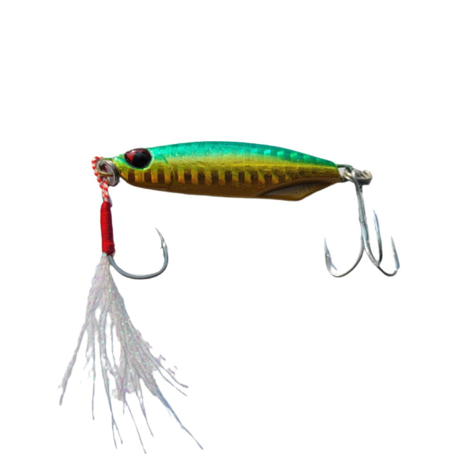 Pushpa Super Cast Metal Jig | Fast Sinking | 60 Gm | - FishermanshubGold Green