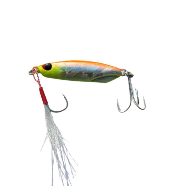 Pushpa Super Cast Metal Jig | Fast Sinking | 60 Gm | - FishermanshubOrange Chartreuse