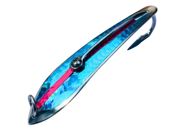 Pushpa Trolling Fishing Spoon | Single Hook | Sinking | 8 Cm, 14 Gm | 10 Cm, 23 Gm | - Fishermanshub3/0Pink Blue