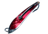 Pushpa Trolling Fishing Spoon | Single Hook | Sinking | 8 Cm, 14 Gm | 10 Cm, 23 Gm | - Fishermanshub3/0Plain Red