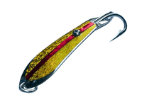 Pushpa Trolling Fishing Spoon | Double Hook | Sinking | 8 Cm, 15 Gm | 9 Cm, 20 Gm | - Fishermanshub3/0Red Gold