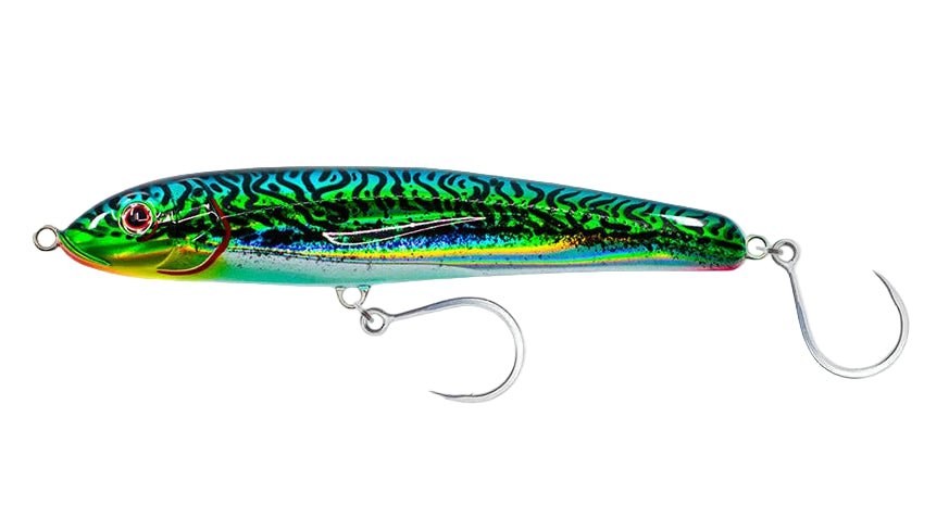 Nomad Design Riptide Surface Lipless Hard Bait Lure | Floating | 20 Cm | 90 Gm | - FishermanshubSilver Green Mackerel