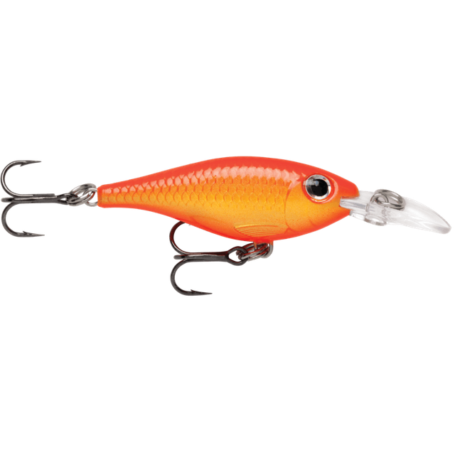 Rapala Ultra Light Shad | Chrome | Slow Sinking | 4Cm | 3Gm | - FishermanshubGold Fluroescent Red #GFR