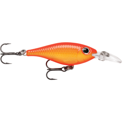Rapala Ultra Light Shad | Chrome | Slow Sinking | 4Cm | 3Gm | - FishermanshubGold Fluroescent Red #GFR