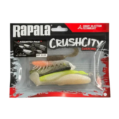 Rapala CrushCity Assorted Pack Soft Plastic Lure | 6 Pcs Per Pack |