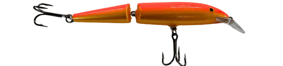 Rapala Jointed Hardbait Lures | 13 Cm | 18 Gm | Floating | Trolling Lures - FishermanshubGold Fluorescent Red