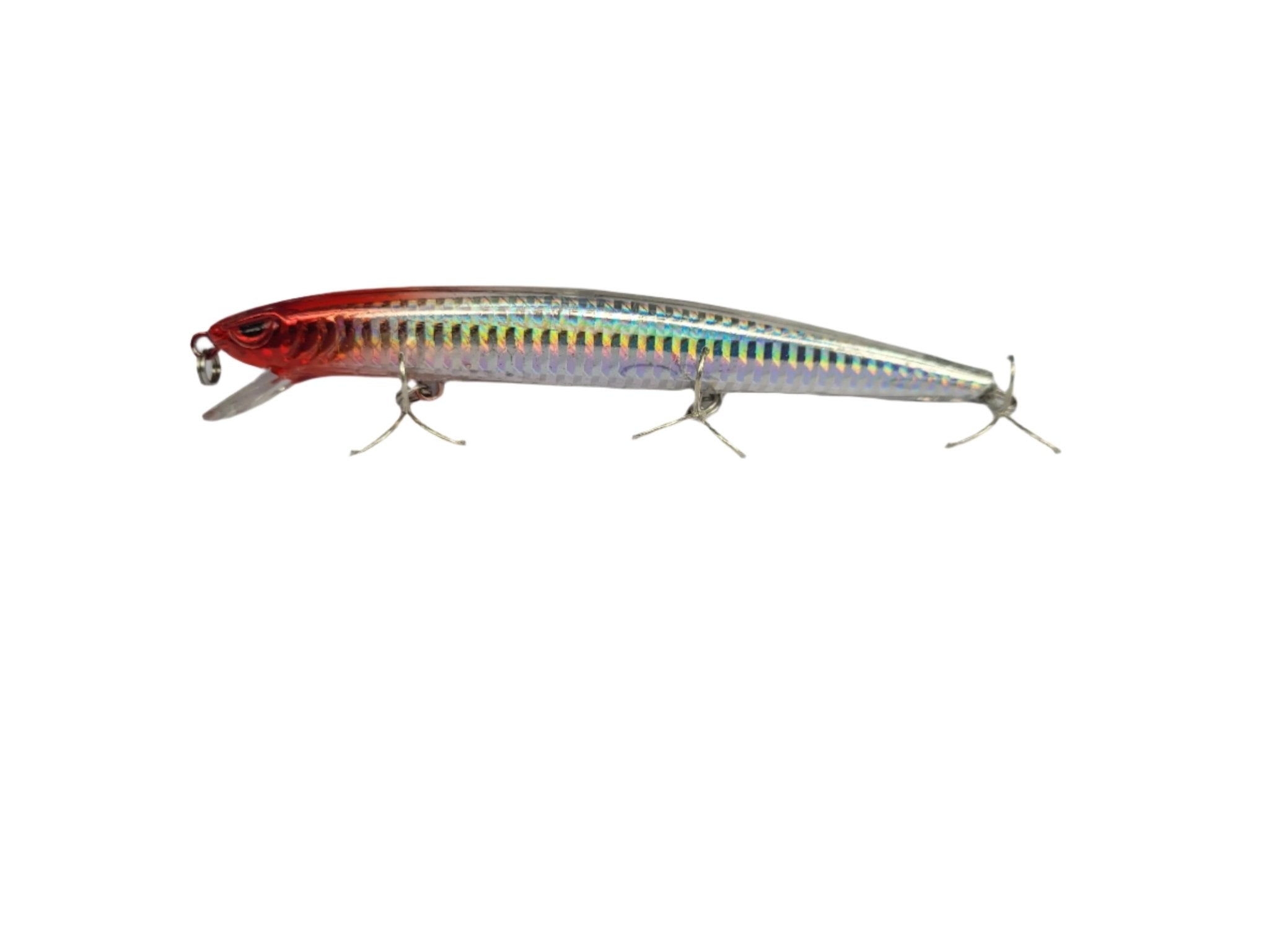 Storm Seabass Thunder Minnow Topwater Hard Lure | 14 Cm | 24 Gm | Floating - FishermanshubHolographic Redhead HRH