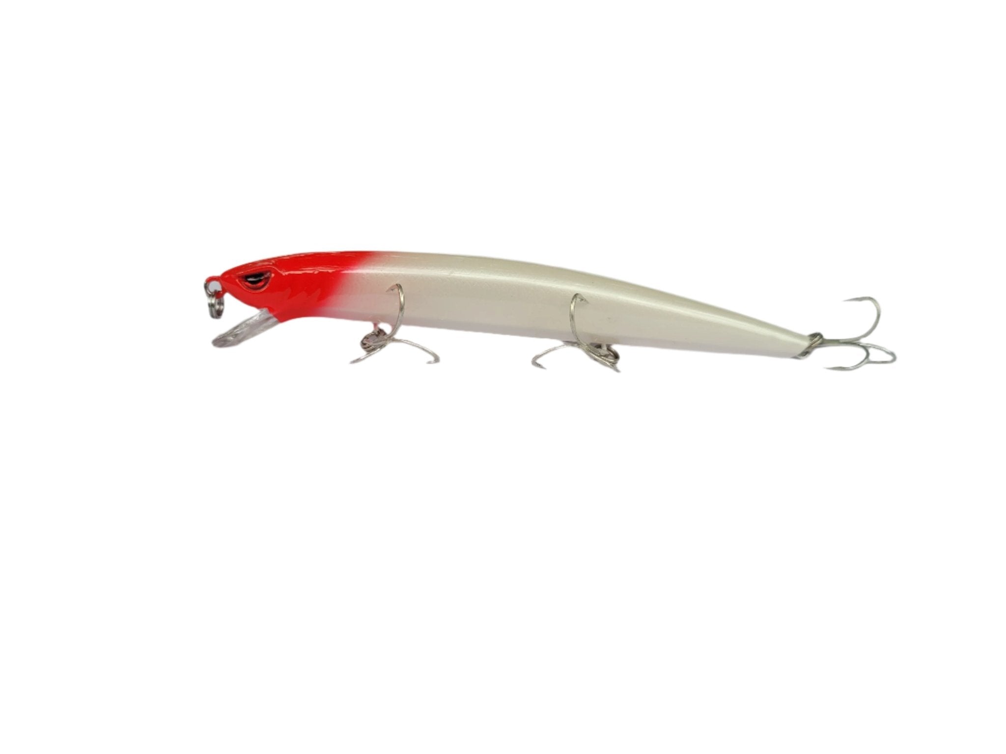 Storm Seabass Thunder Minnow Topwater Hard Lure | 14 Cm | 24 Gm | Floating - FishermanshubRed Head RH