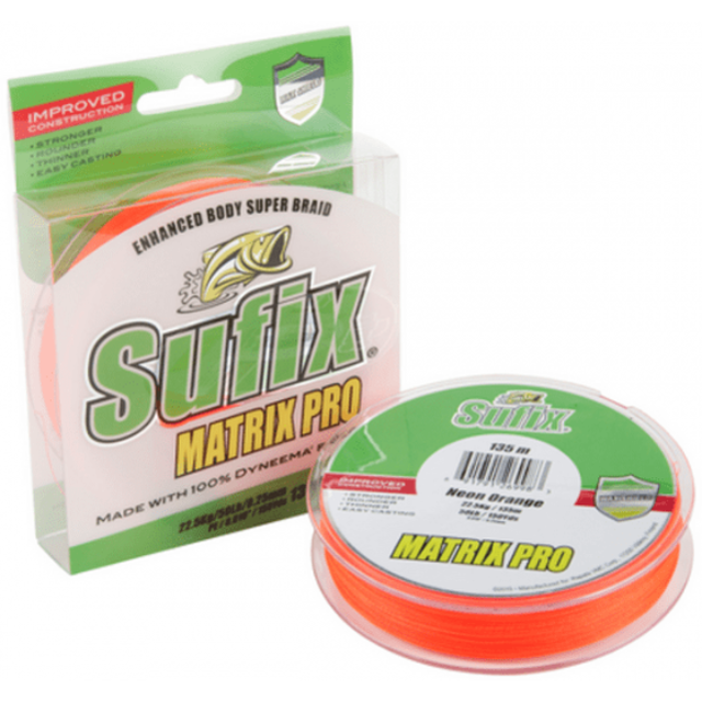 Sufix Matrix Pro High Performance Braided Line | 100Mt / 110Yd | Neon Orange| 6 Connected Spools | - Fishermanshub0.50MM | 67.5Kg (150.0Lb)Single