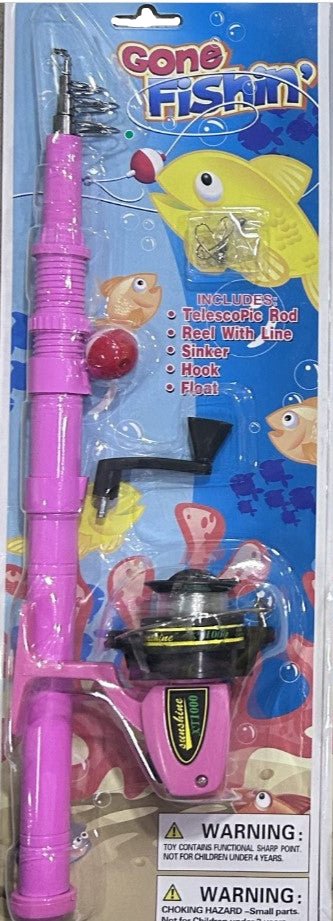 Sea Rock Kids Fishing Combo Set | Gone Fishing Rod, Reel Combo Kit | - FishermanshubPink