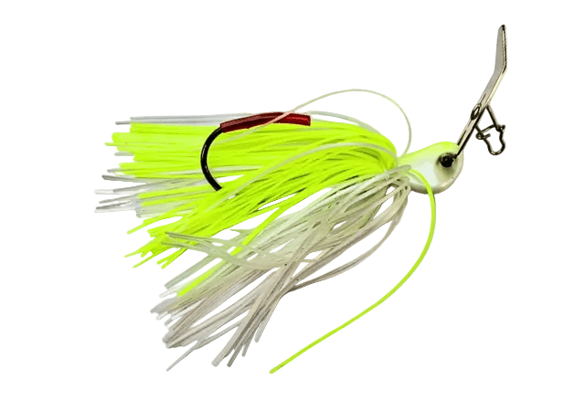 Sea Rock Chatter Bait with Hook Skirt | 10.5 Cm | 15 Gm | - FishermanshubWhite Chartreuse