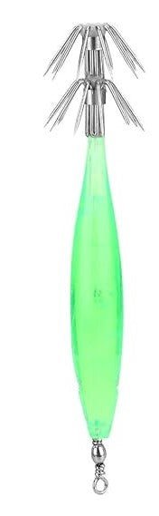 Seawood Makuli Luminous Squid Jigs, Lures | Floating | 10 Cm, 9 Gm | 9.5 Cm, 14 Gm | 5 Pcs Per Pack | - FishermanshubPlain Green9.5Cm