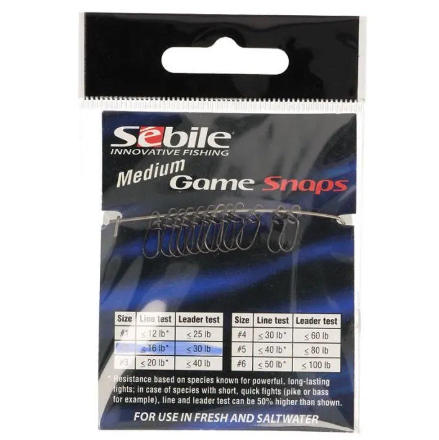 Sebile Medium Game Snap | SS - MGSTT | 12 Pcs Per Pack | - Fishermanshub#2 | 13.6Kg (30.0Lb)