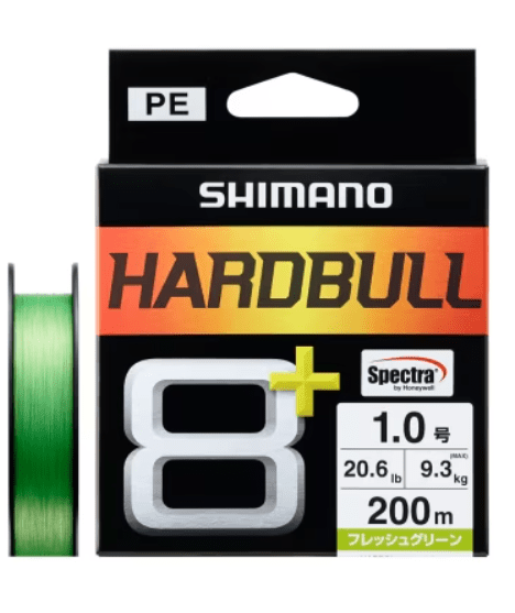 Shimano Hardbull 8+ Braided Fishing Line | 200Mt / 218Yd | Fresh Green | - Fishermanshub0.12MM | 6.3Kg (13.8Lb)