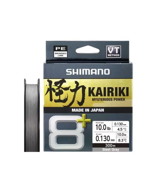 Shimano Kairiki 8+ PE Braided Fishing Line | 270Mt / 300Yd | Steel Grey | Multicolour | - Fishermanshub0.13MM | 4.5Kg (10Lb)Steel Grey
