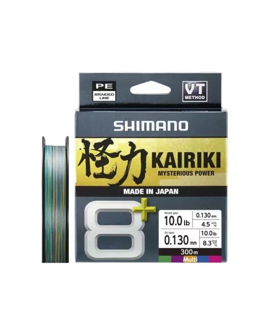 Shimano Kairiki 8+ PE Braided Fishing Line | 270Mt / 300Yd | Steel Grey | Multicolour | - Fishermanshub0.13MM | 4.5Kg (10Lb)Multicolour